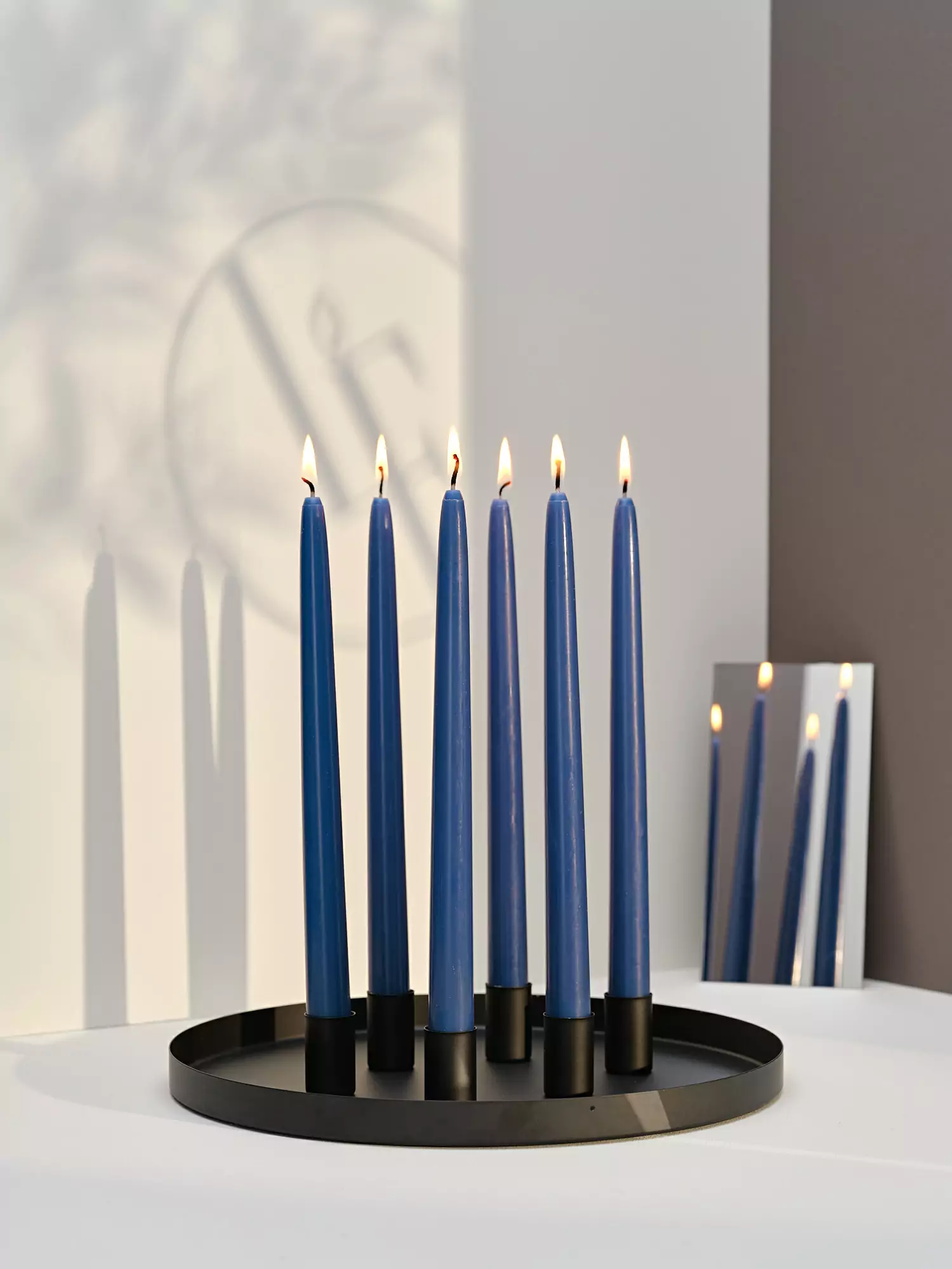 12 bougies flambeaux 8h Bleu Intemporel - Bougies La Française